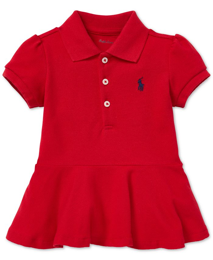 Polo Ralph Lauren Baby Girls Pleated Cotton Polo Shirt - Macy's