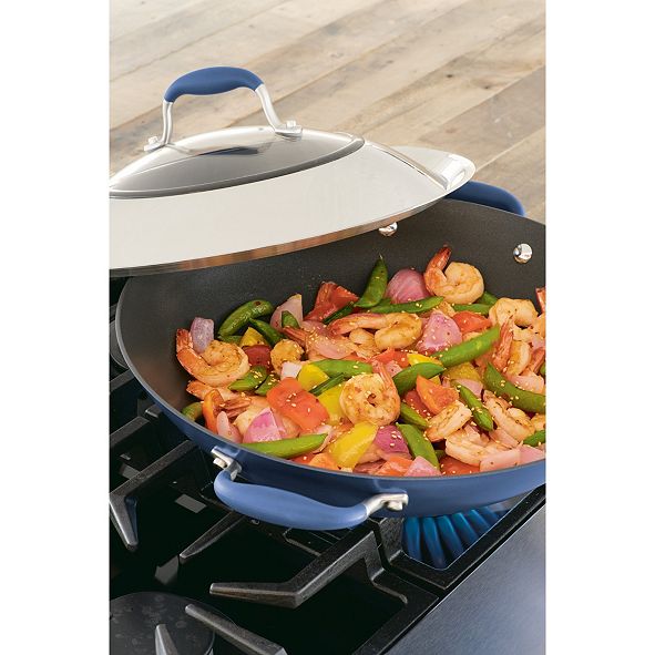 Anolon Advanced Indigo HardAnodized Nonstick 14" Covered Wok & Reviews
