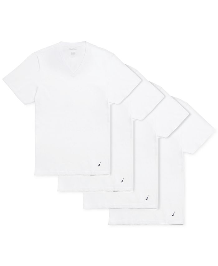 Nautica Men's 4-Pk. Cotton V-Neck T-Shirts & Reviews - Underwear ...