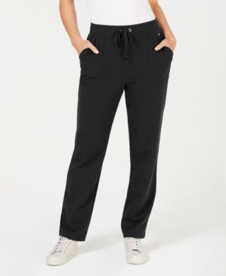 Karen Scott Petite Drawstring Straight-Leg Pants, Created for Macy's ...