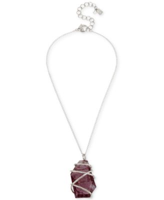 Robert Lee Morris Soho - Caged Stone Pendant Necklace, 16" + 3" extender