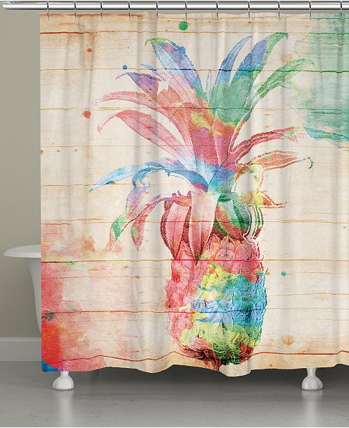 Laural Home Colorful Pineapple Shower Curtain Reviews Shower