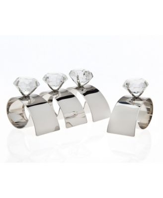 Godinger - Arch Diamond Napkin Rings set/4