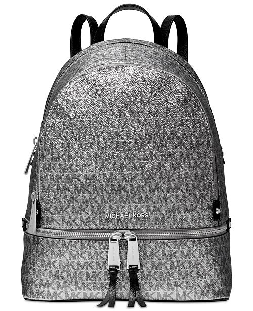 Michael Kors Metallic Signature Rhea Zip Backpack & Reviews - Handbags ...