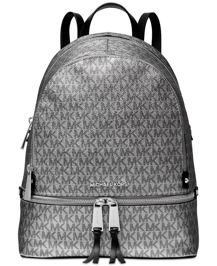 Michael Kors Metallic Signature Rhea Zip Backpack - Macy's
