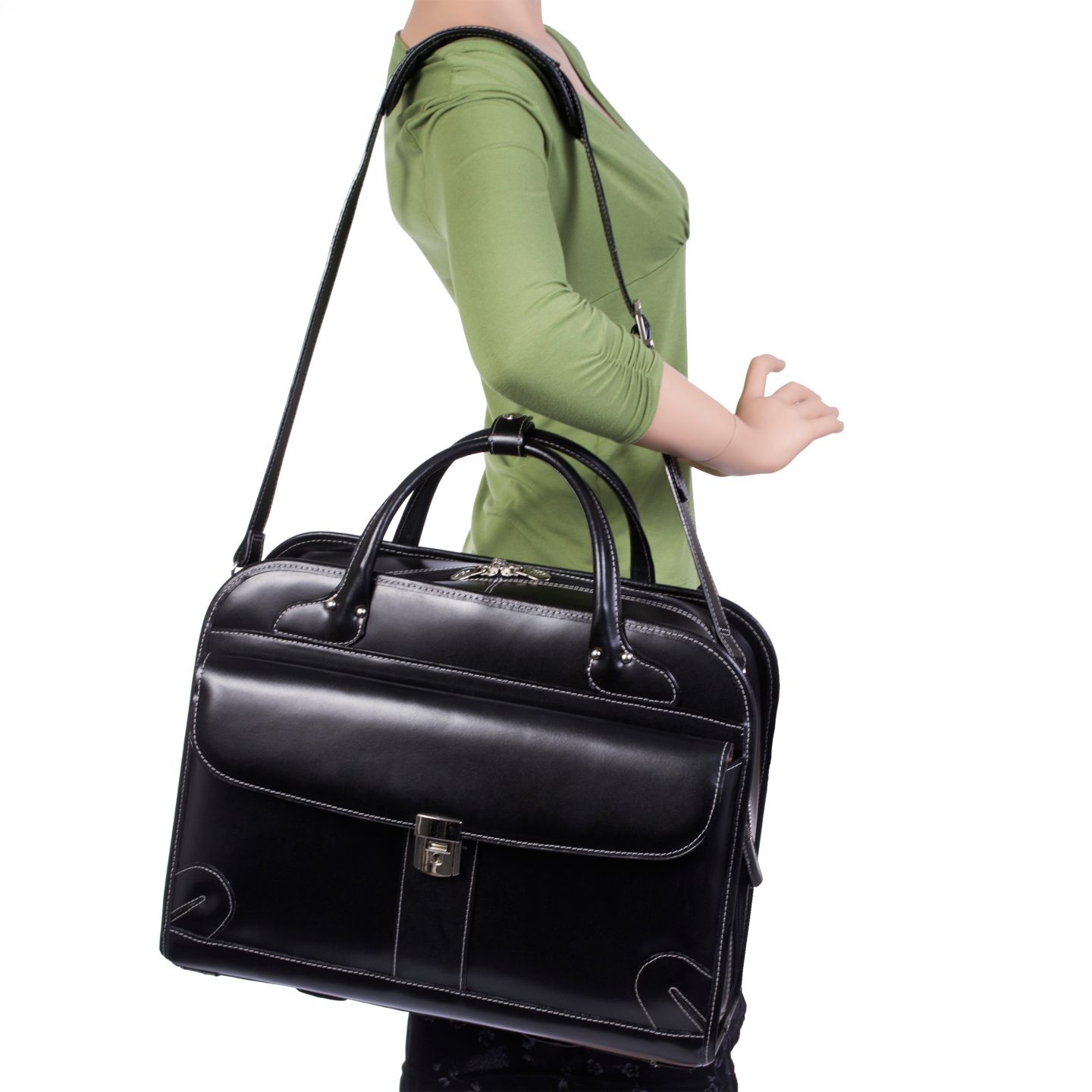 Портфели McKlein Lakewood, 15" Fly-Through Checkpoint-Friendly Ladies Laptop, цвет: Чёрный — фото 23