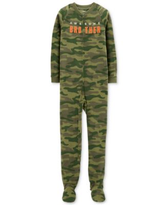 Carter's - Little & Big Boys Awesome Brother Camo-Print Footed Pajamas