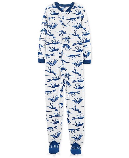 Carter S Little Big Boy 1 Pc Dino Skeleton Fleece Pajamas