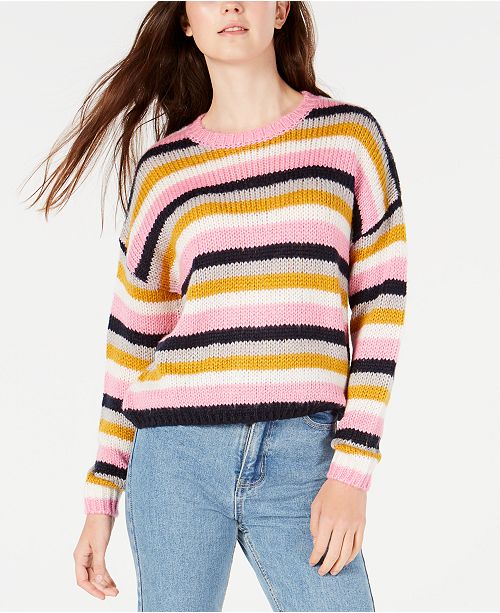 Hooked Up by IOT Juniors' Striped Sweater & Reviews - Sweaters ...