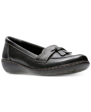 Clarks Collection Women's Ashland Bubble Flats In Black Leather