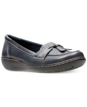 Clarks Collection Women's Ashland Bubble Flats In Navy Leather