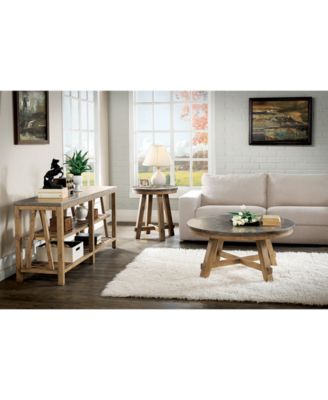 breslin bluestone round coffee table