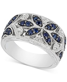 Sapphire (7/8 ct. t.w.) & Diamond Accent Filigree Band in Sterling Silver (Also available in Emerald)