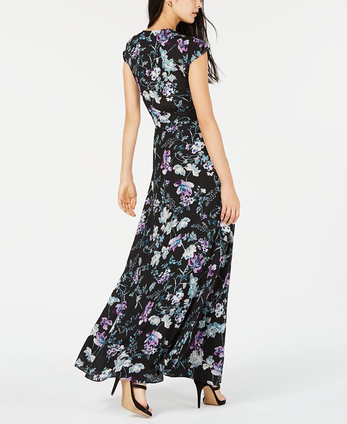 Bar III Floral-Print Belted Dress, Created for Macy's - Macy's