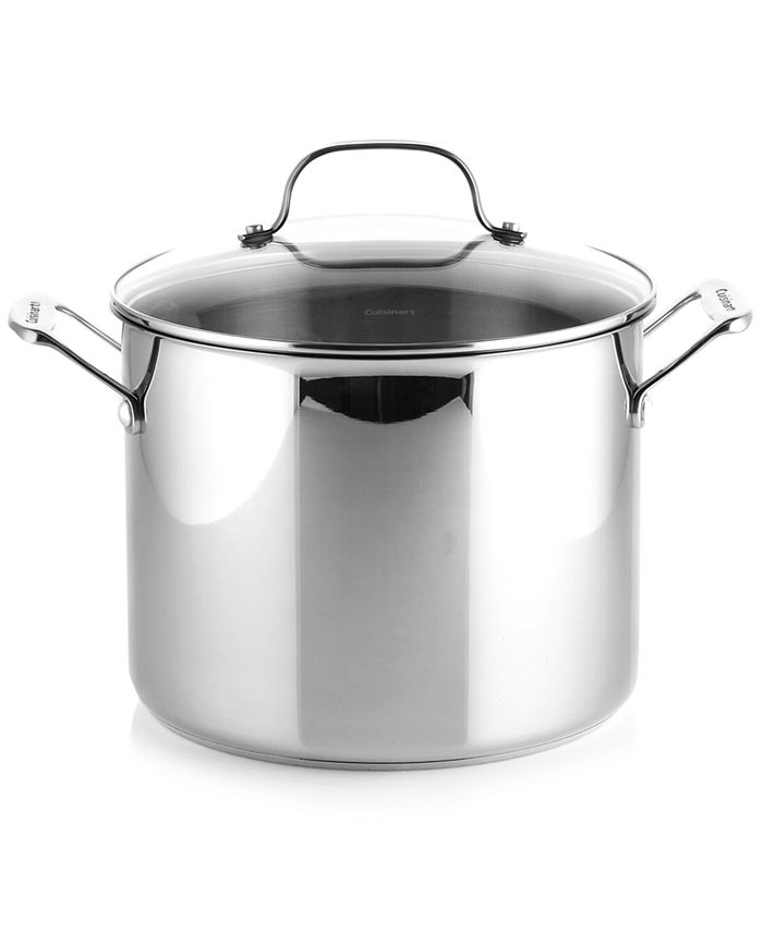  Cuisinart 76610-26G Chef's Classic 10-Quart Stockpot with Glass  Cover,Brushed Stainless: Home & Kitchen