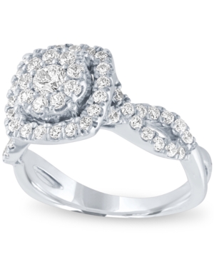 image of Diamond Halo Cluster Ring (1 ct. t.w.) in 14k White Gold