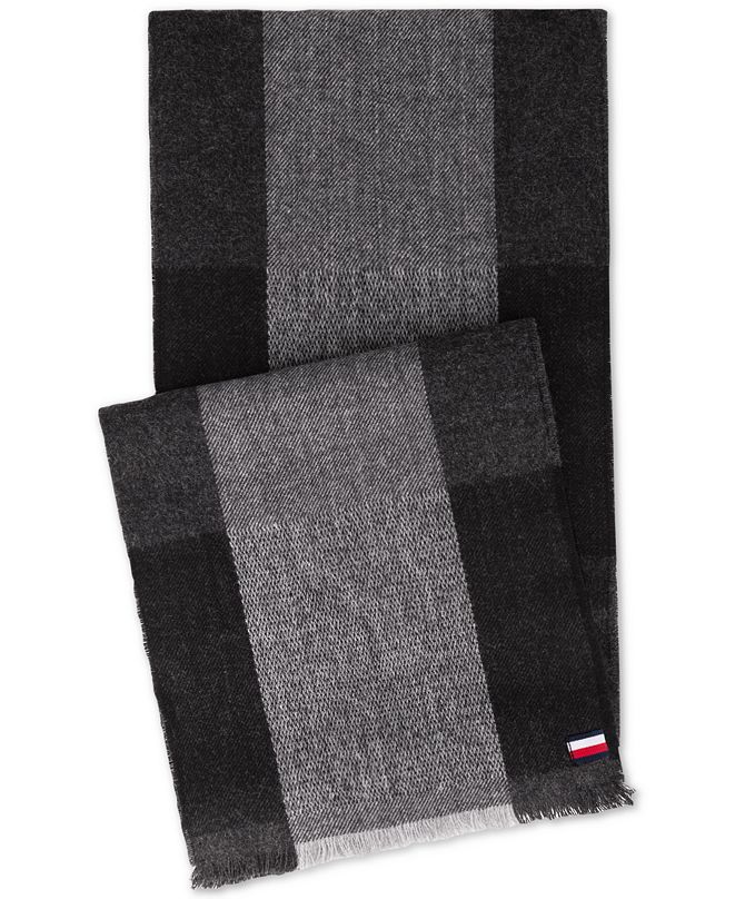 Tommy Hilfiger Men's Buffalo Plaid Scarf, Created for Macy's & Reviews ...