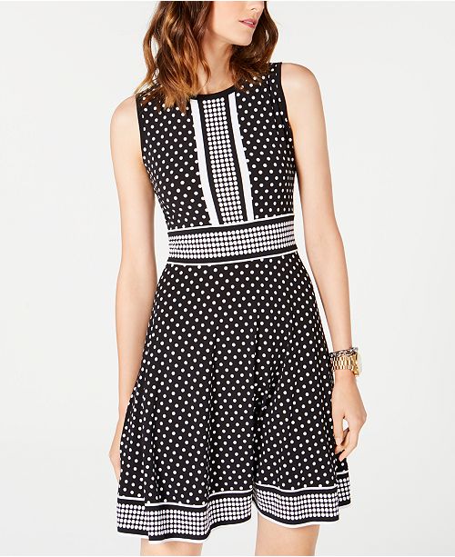 Michael Kors Dotted Border Print Dress Regular Petite Sizes
