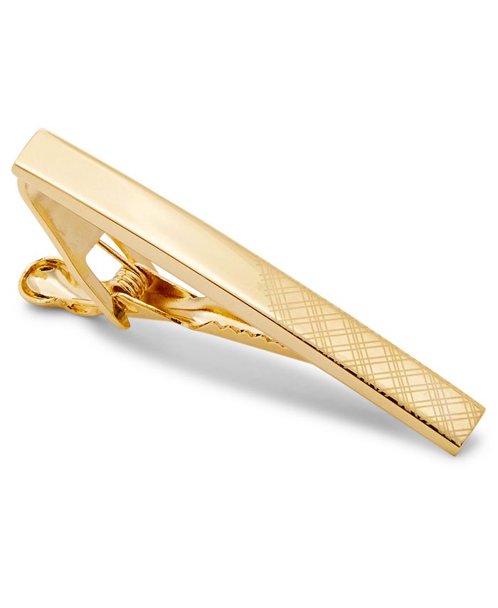 Ryan Seacrest Distinction Men's Plaid GoldTone Tie Bar, Created for