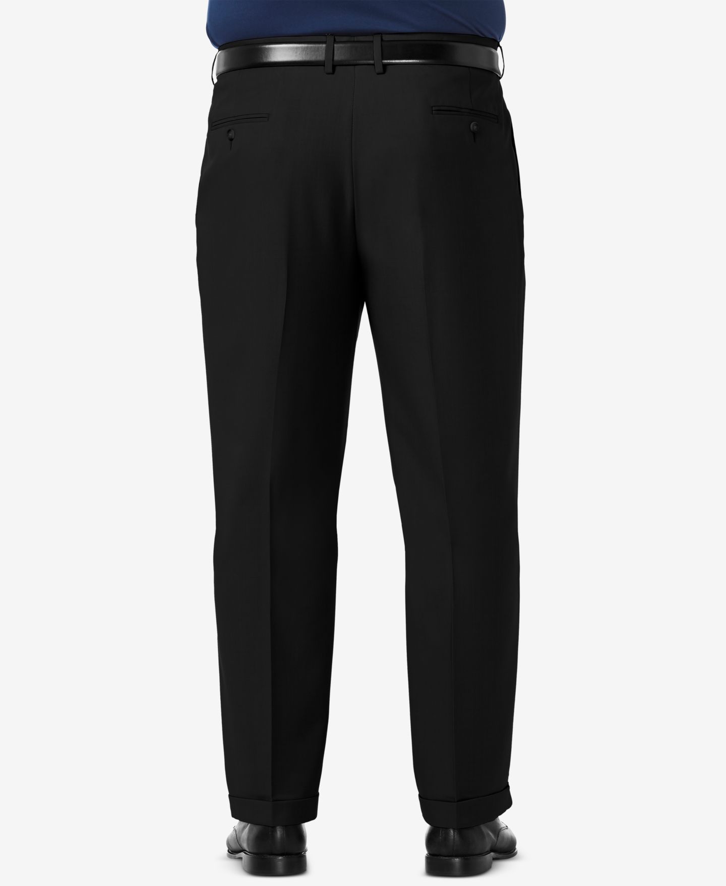 Мужские брюки Haggar Big & Tall Premium Comfort Stretch Classic-Fit Solid Pleated Dress Pants, цвет: Чёрный — фото 2