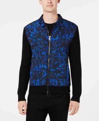 Michael Kors full-zip sweatshirt, men's size L cotton navy blue type Vintage Second Hand