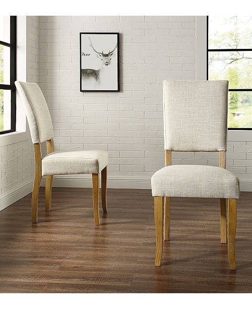 Walker Edison Set Of 2 Open Back Parsons Dining Chairs In Ivory
