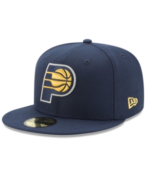 Shop New Era Indiana Pacers Basic 59fifty Fitted Cap 2018 In Navy