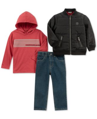 Calvin Klein - Little Boys 3-Pc. Hoodie, Jeans & Jacket Set