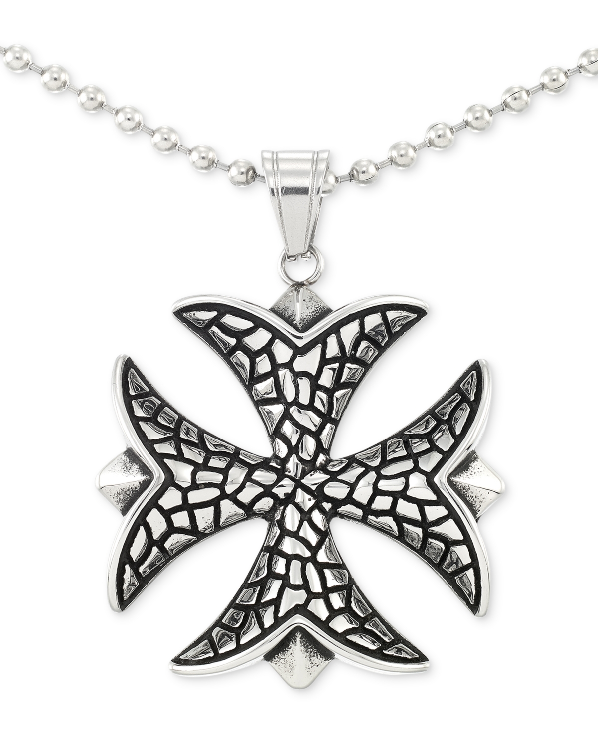 Legacy for Men by Simone I. Smith Celtic Cross 24" Pendant Necklace in Stainless Steel