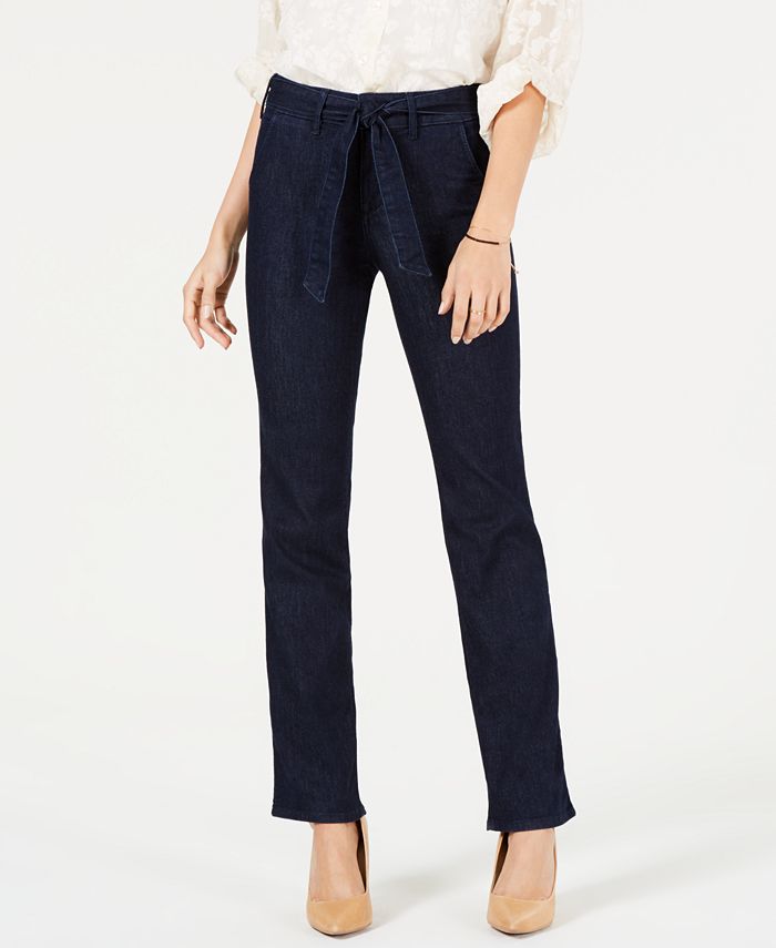 NYDJ Tummy-Control Belted Marilyn Trouser Jeans - Macy's