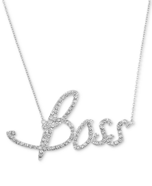 image of Simone I. Smith Swarovski Crystal Boss Pendant Necklace in 18k Gold over Sterling Silver, 14k Rose Gold over Sterling Silver or Sterling Silver