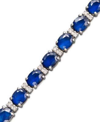 EFFY&reg; Emerald (9-1/3 ct. t.w.) and Diamond (1/4 ct. t.w.) Tennis Bracelet in 14k Gold (Also Available in Brasilica by EFFY&reg; Sapphire)