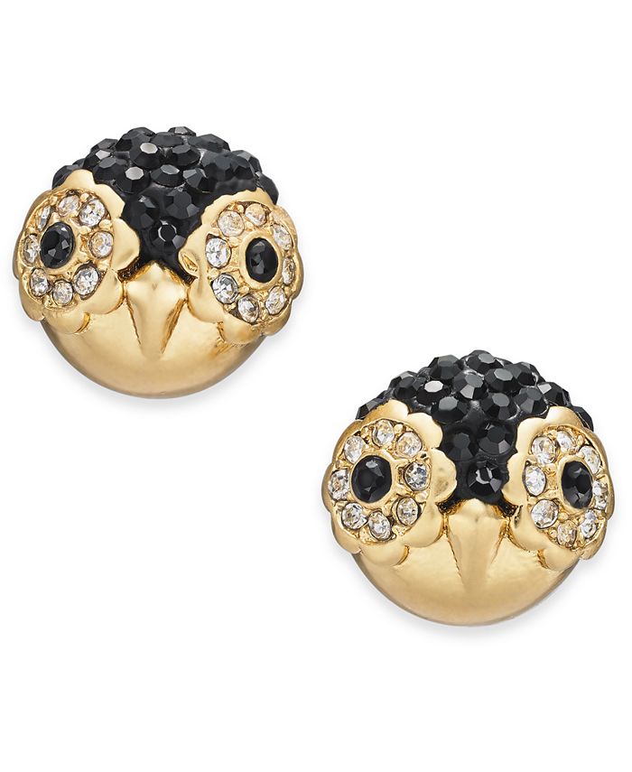 kate spade new york Gold Tone Pav Penguin Stud Earrings Macy s