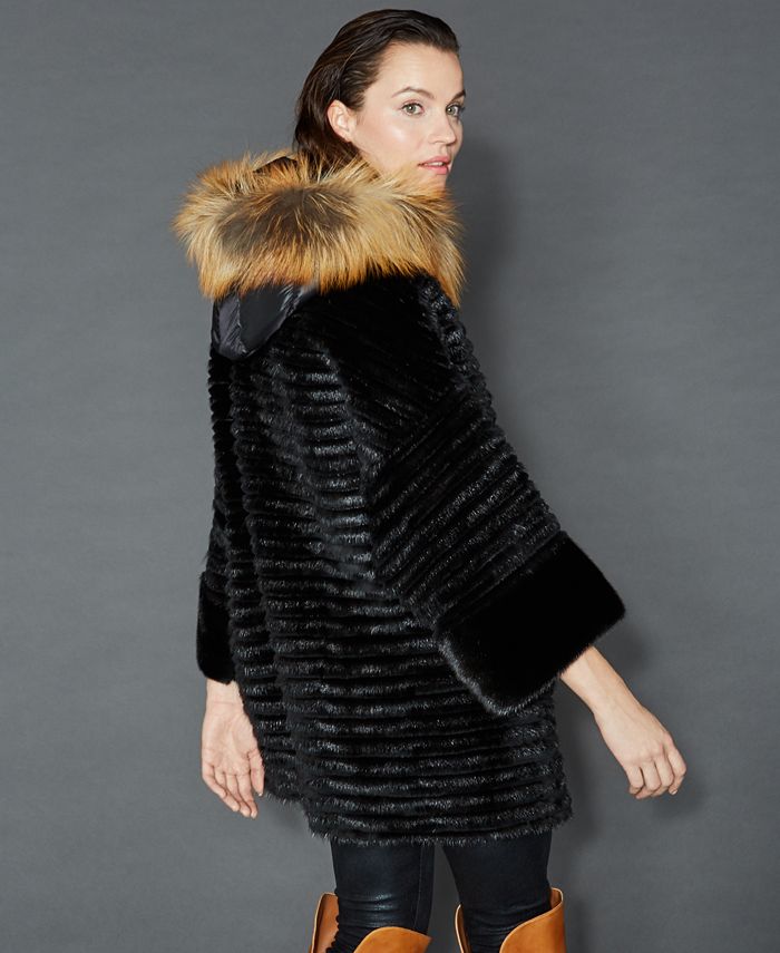 The Fur Vault Sheared Beaver Mink & Fox Fur Coat - Macy's