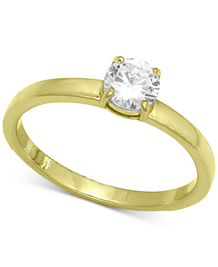 Giani Bernini Cubic Zirconia Stone Ring in 18k Gold-Plated Sterling ...
