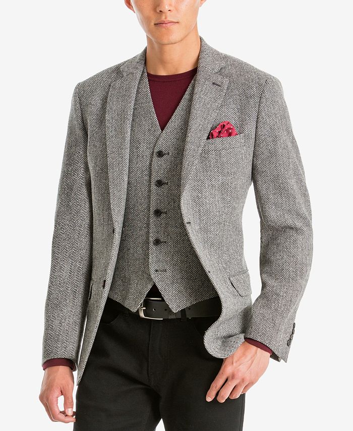lauren ralph lauren double breasted herringbone wool jacket