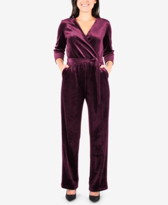 macys velvet jumpsuit