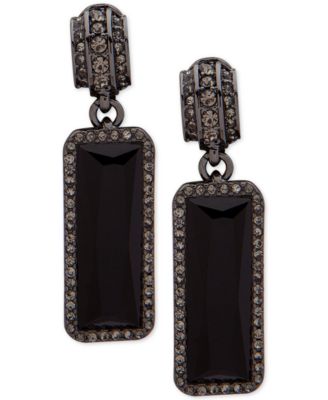 Lauren Ralph Lauren - Hematite-Tone Jet Stone Clip-On Drop Earrings