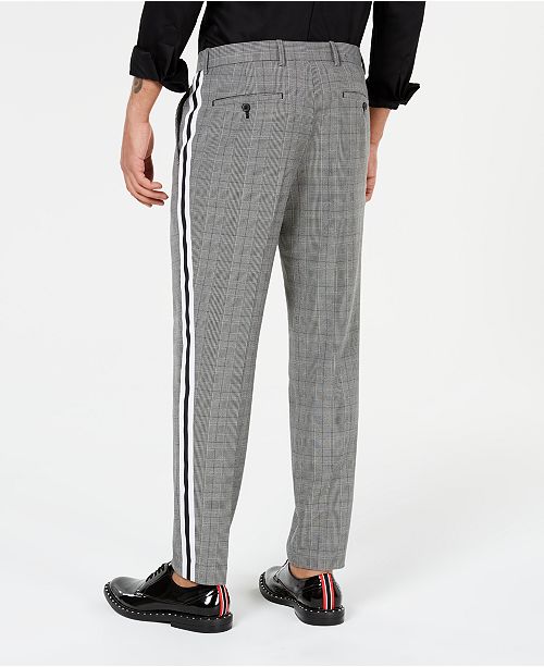 INC International Concepts I.N.C. Men's Glen Plaid SideStriped Pants