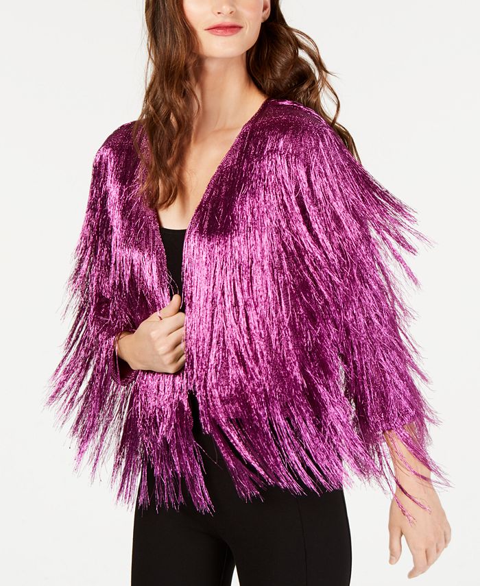Rachel zoe metallic fringe jacket online