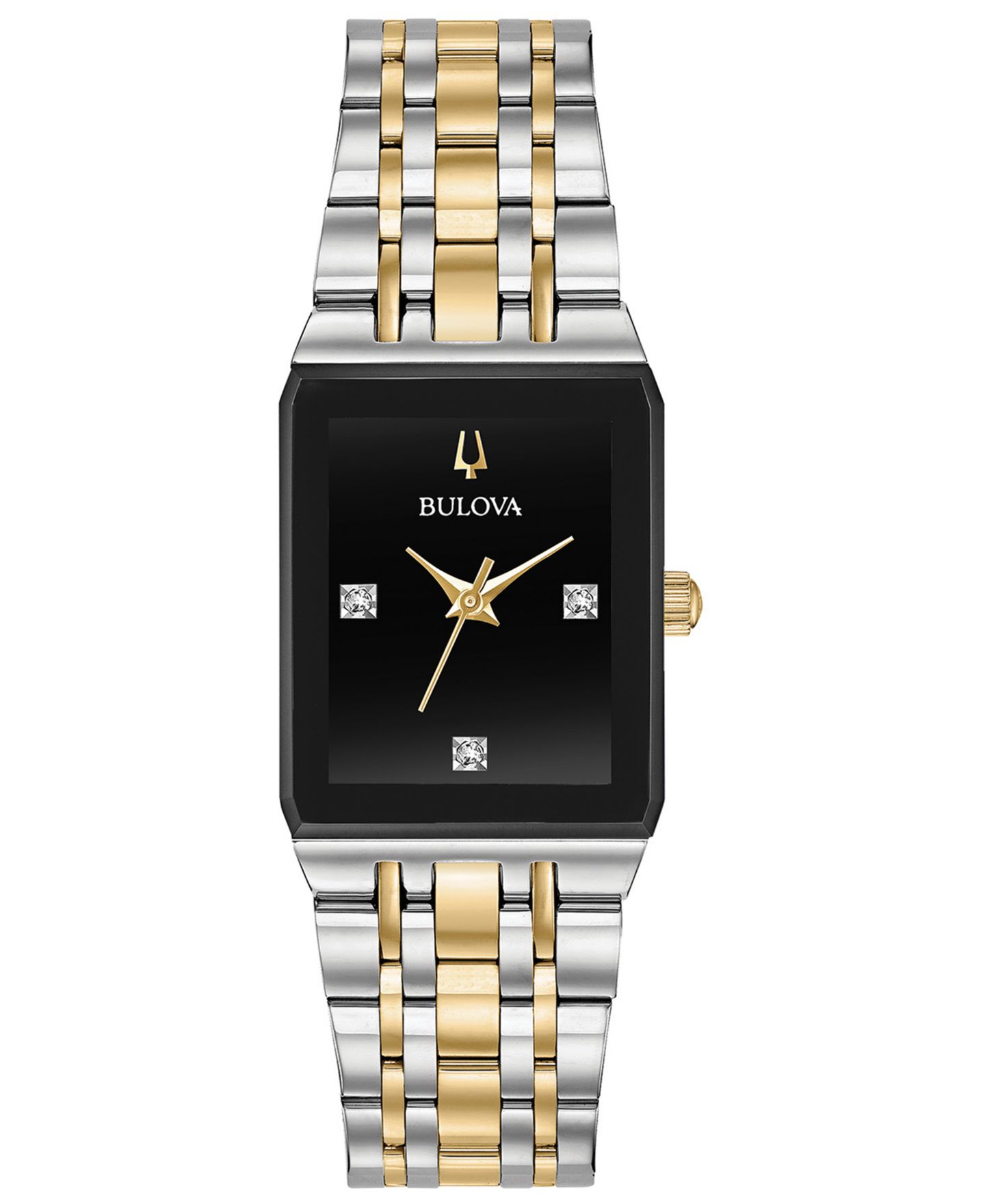 Женские часы Bulova Futuro Diamond-Accent Two-Tone Stainless Steel Bracelet Watch 20.5x32mm — фото 1