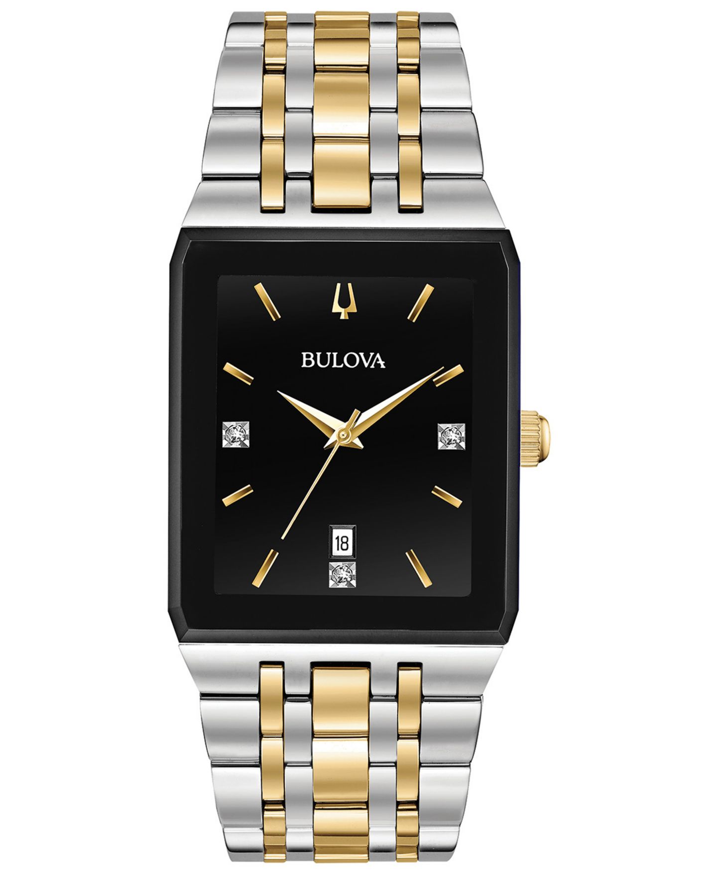 Мужские часы Bulova Diamond-Accent Two-Tone Stainless Steel Bracelet Watch 30.5x45mm — фото 1
