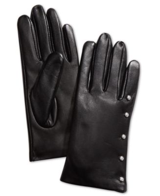 Charter Club Imitation-Pearl & Leather Touch Gloves, Created for Macy's ...