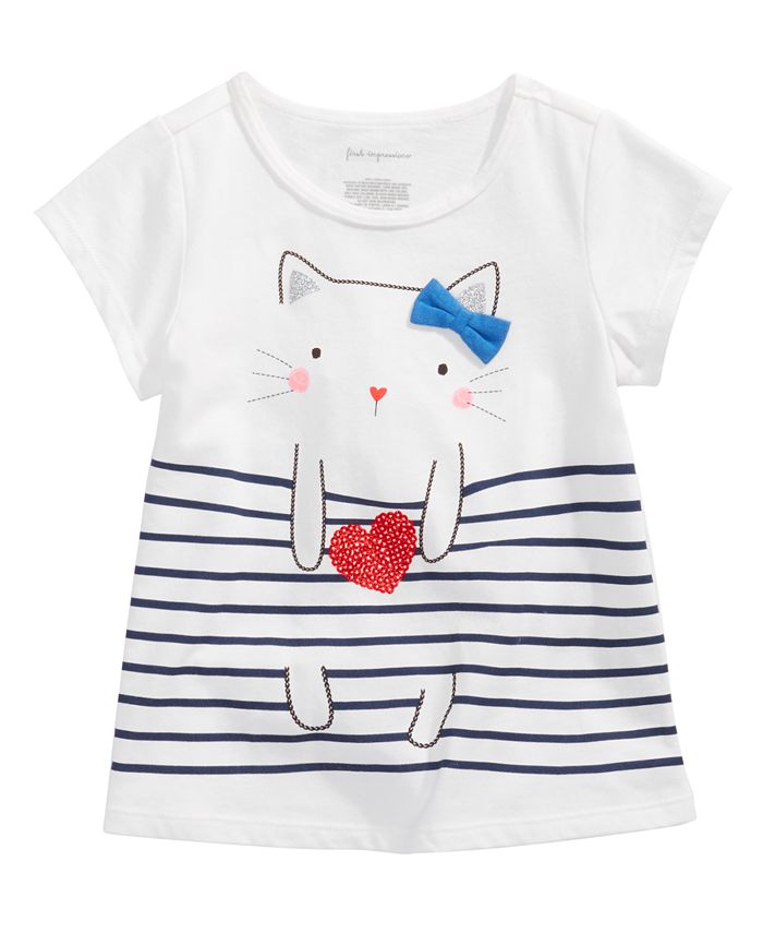 First Impressions Toddler Girls Cat T-Shirt, Created for Macy's - Macy's