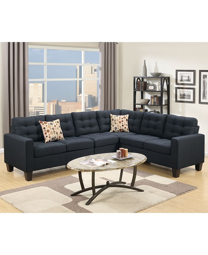 Poundex Bobkona Karen Bonded Leather 2-Piece Reversible Se