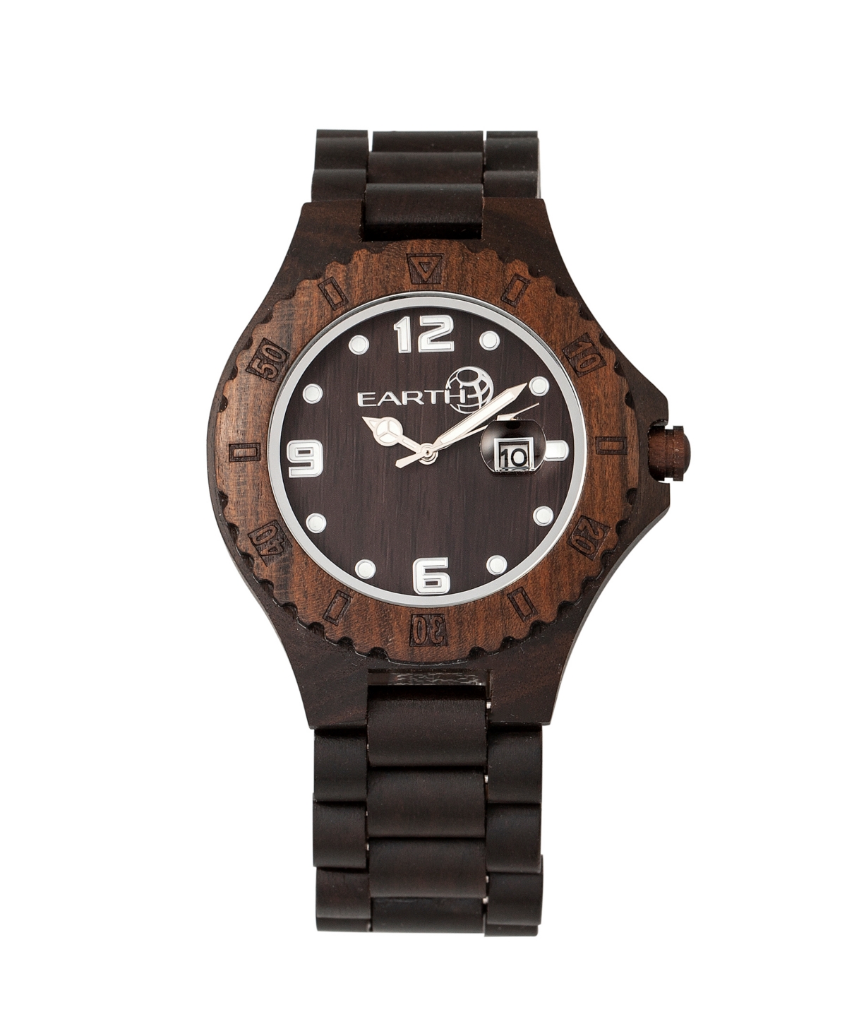 Raywood Wood Bracelet Watch W/Date Brown 47Mm - Dark Brown