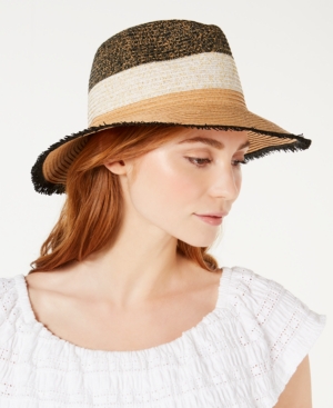 Inc Tweedy Colorblocked Panama Hat Created for Macy's
