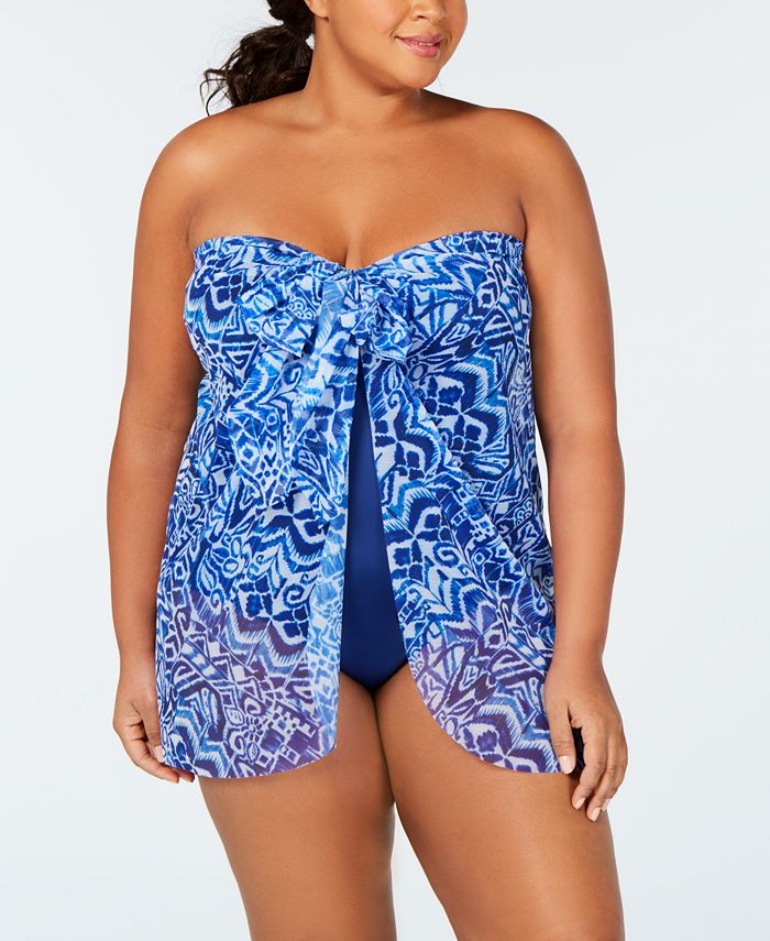 Lauren Ralph Lauren Plus Size Flyaway Convertible Printed Tummy-Control  One-Piece Swimsuit & Reviews - Swimsuits & Cover-Ups - Plus Sizes - Macy's