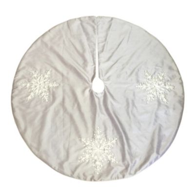 National Tree Company - 42" Tree Skirt with Snowflakes Design