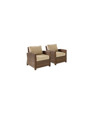 Bradenton 2 Piece Outdoor Wicker Seating Set With Cushions - 2 Arm Chairs